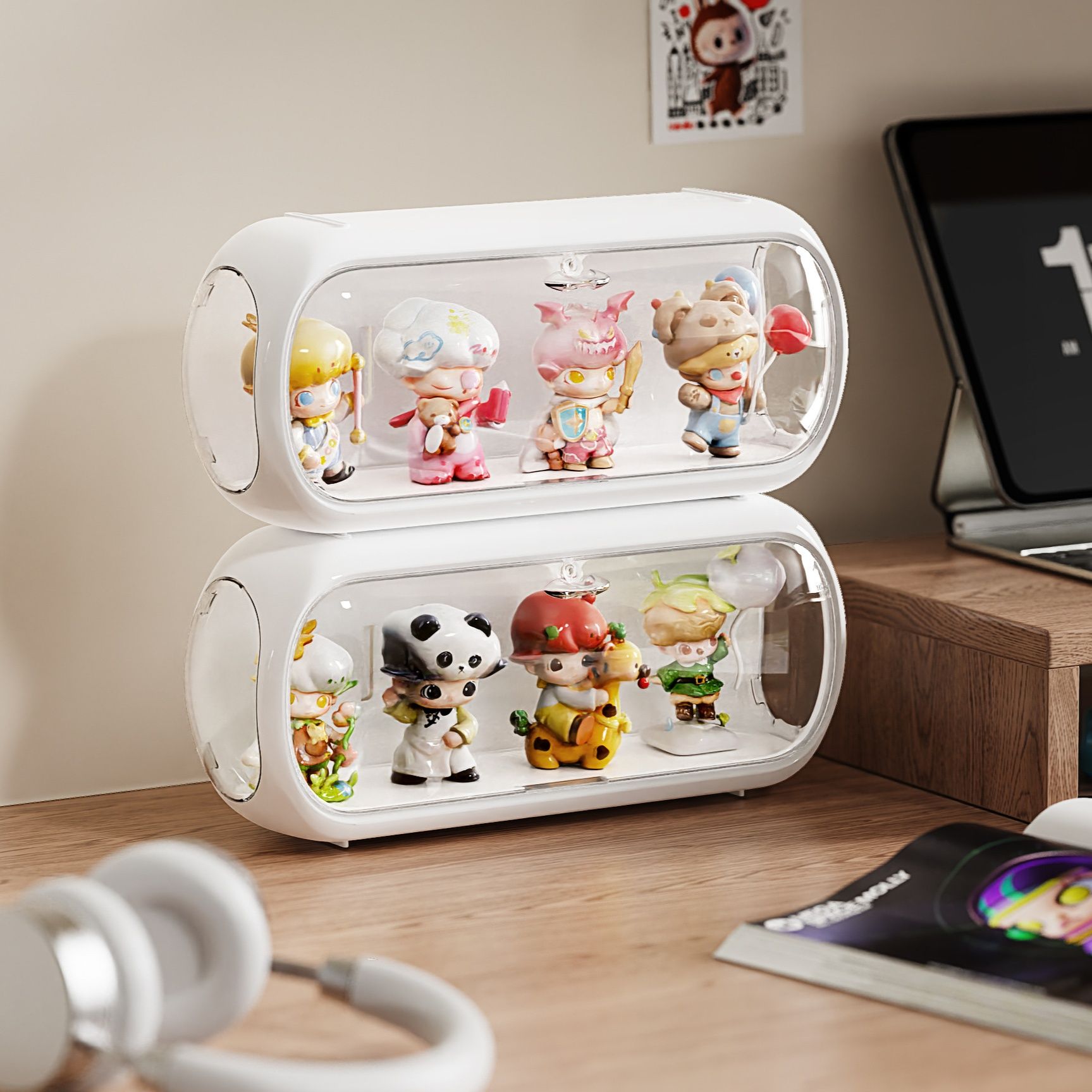 フィギュアケース 壁掛け対応丸型透明小型収納ケース