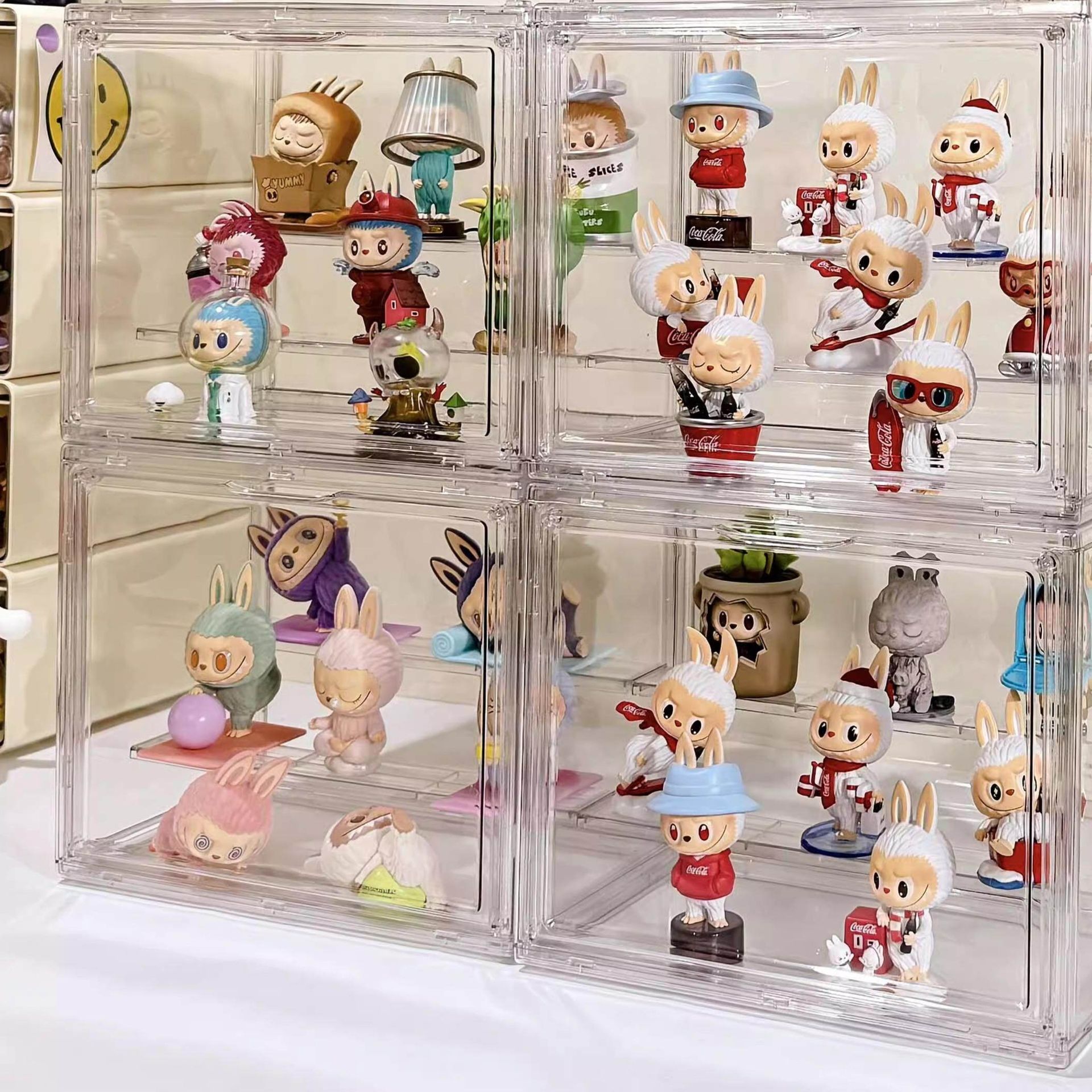 フィギュアケース 透明アクリル積み重ね式小型フィギュア収納ケース