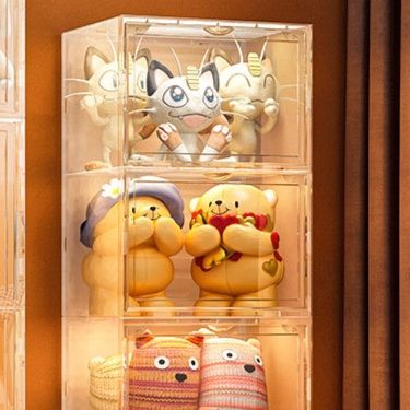 フィギュアケース 透明アクリル製縦型組立式大型ぬいぐるみ収納棚