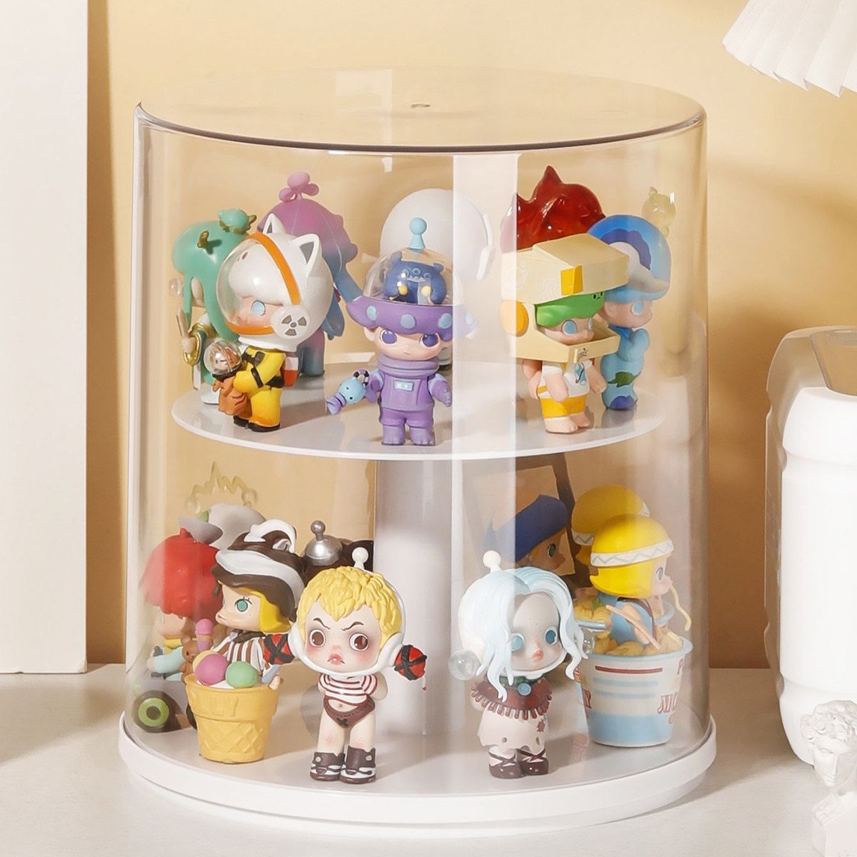 フィギュアケース 回転式二段収納小型フィギュアケース