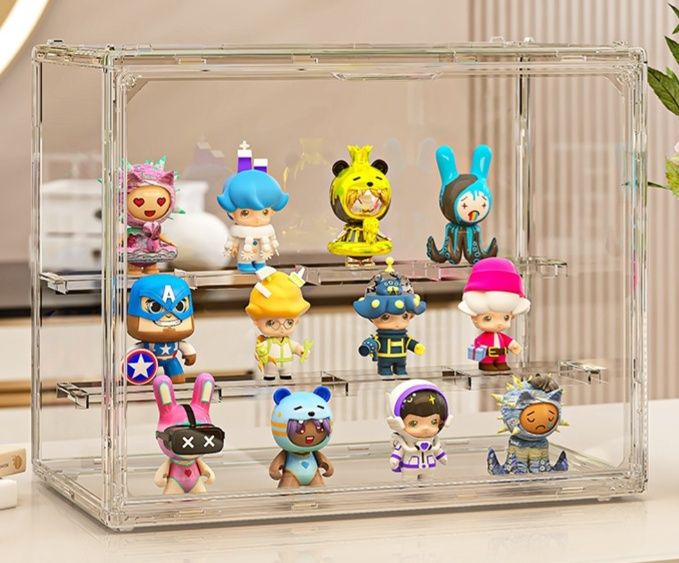 フィギュアケース 透明アクリル製小型3段収納