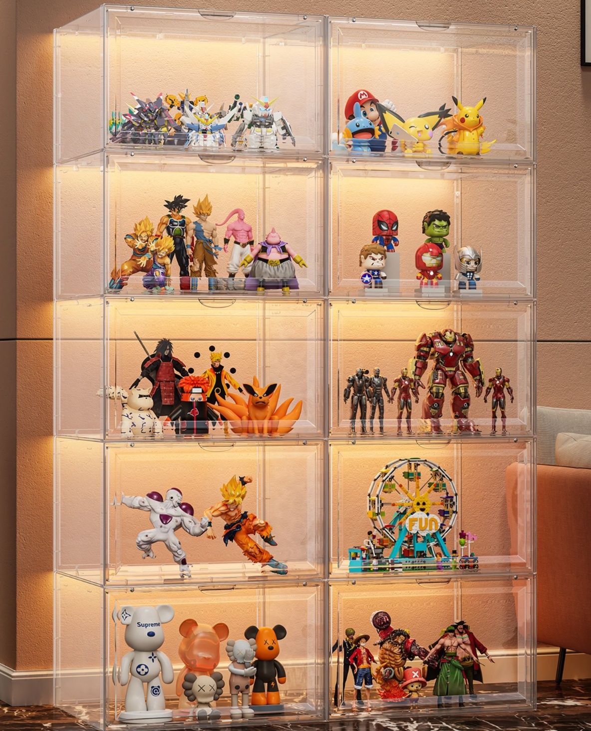  大型透明フィギュアケース 積み重ね収納ボックス