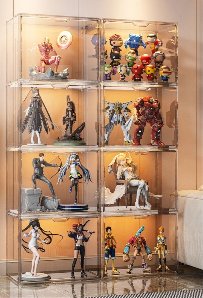 積み重ね式透明アクリル大型フィギュアケース