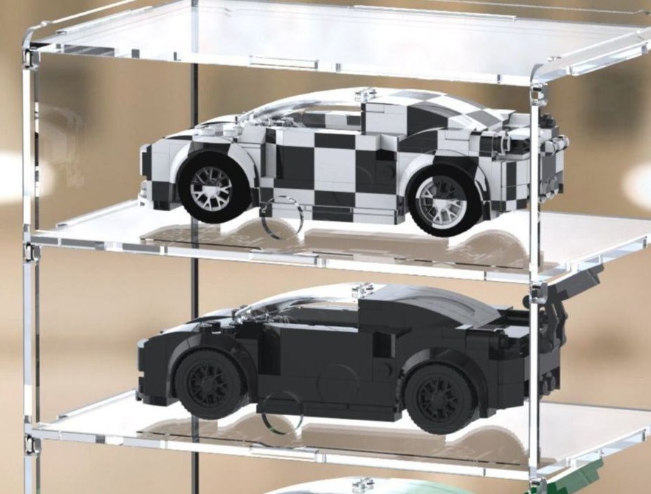 フィギュアケース 透明アクリル製5段ミニカー用小型フィギュアケース