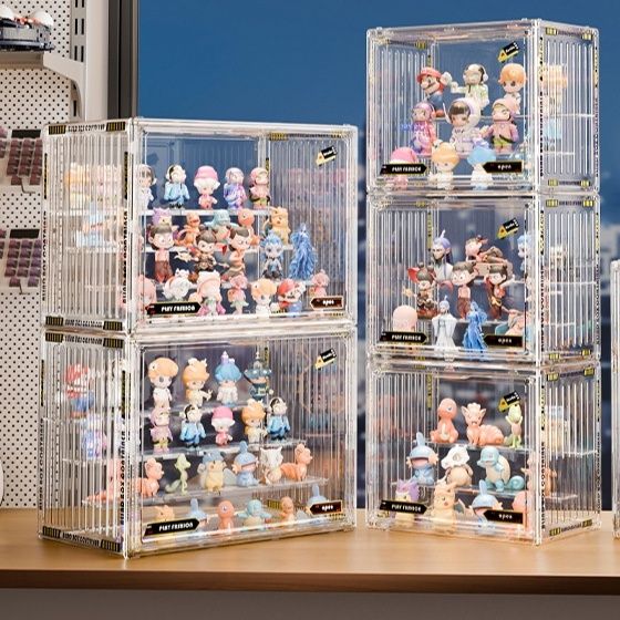 フィギュアケース 透明アクリル製3段フィギュア収納ディスプレイケース