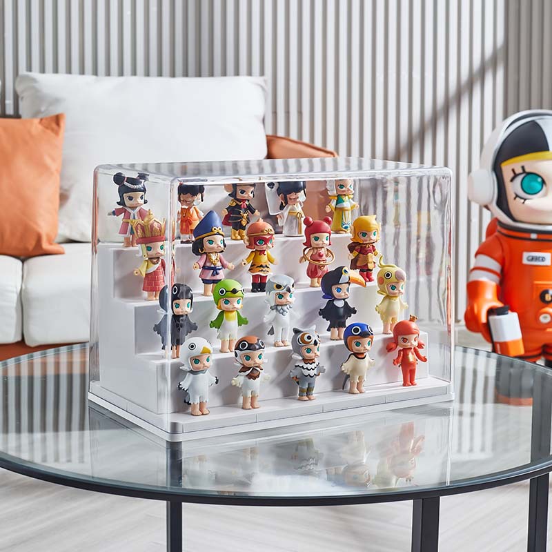 フィギュアケース 小型 透明アクリル製多段式ミニフィギュア展示収納ケース