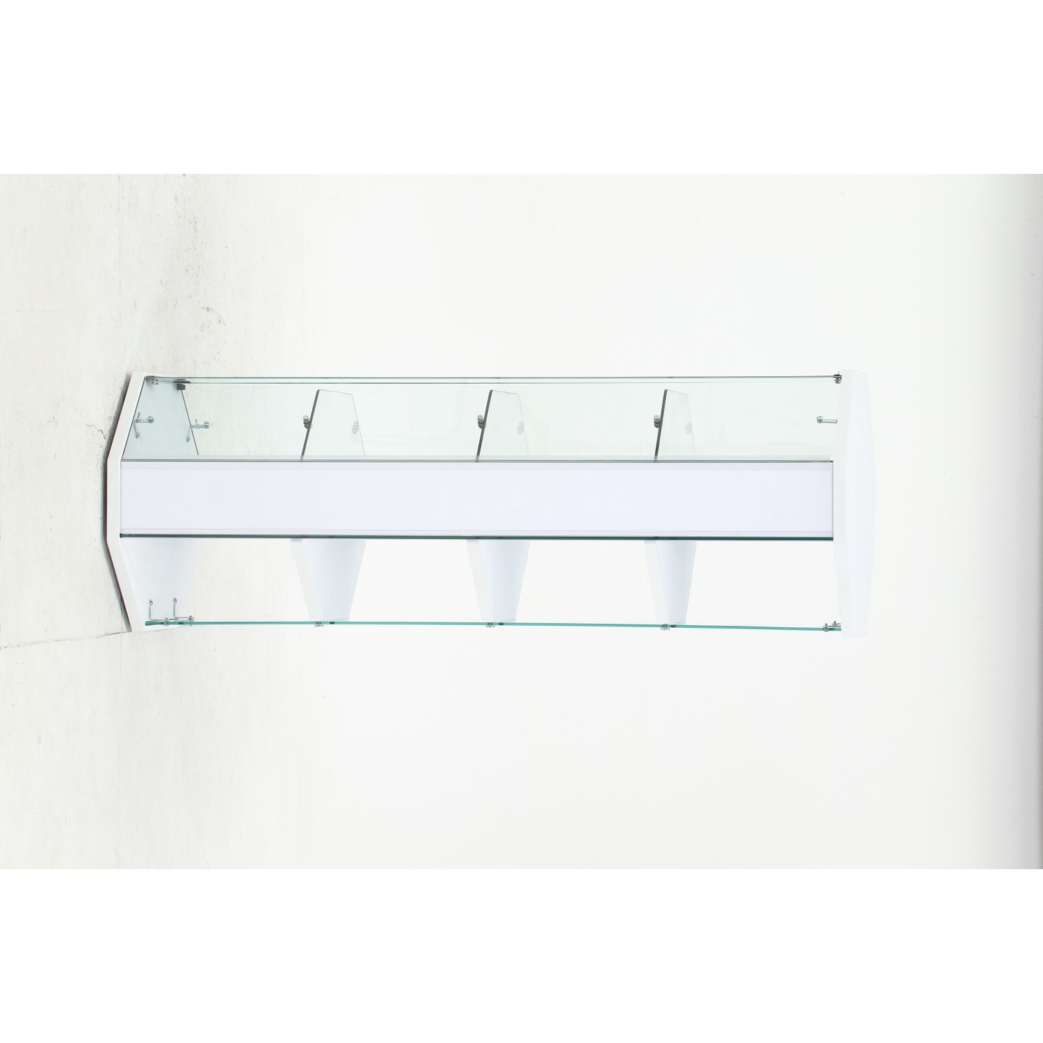 フィギュアケース 大型 ガラス製コーナー型コレクションケース白