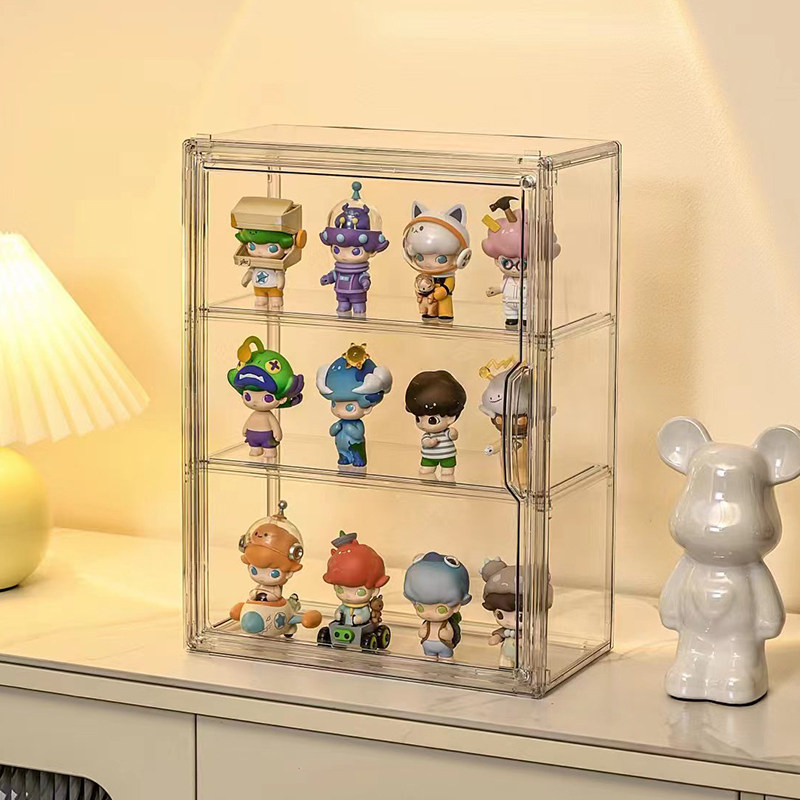 透明三段式卓上フィギュアケース小型