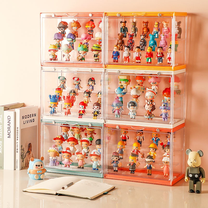 フィギュアケース 積み重ね可能な小型フィギュア収納棚