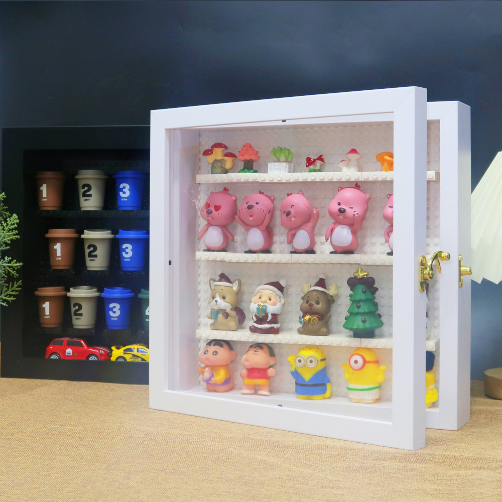 フィギュアケース 小型 透明扉付き四段棚小型展示収納ケース