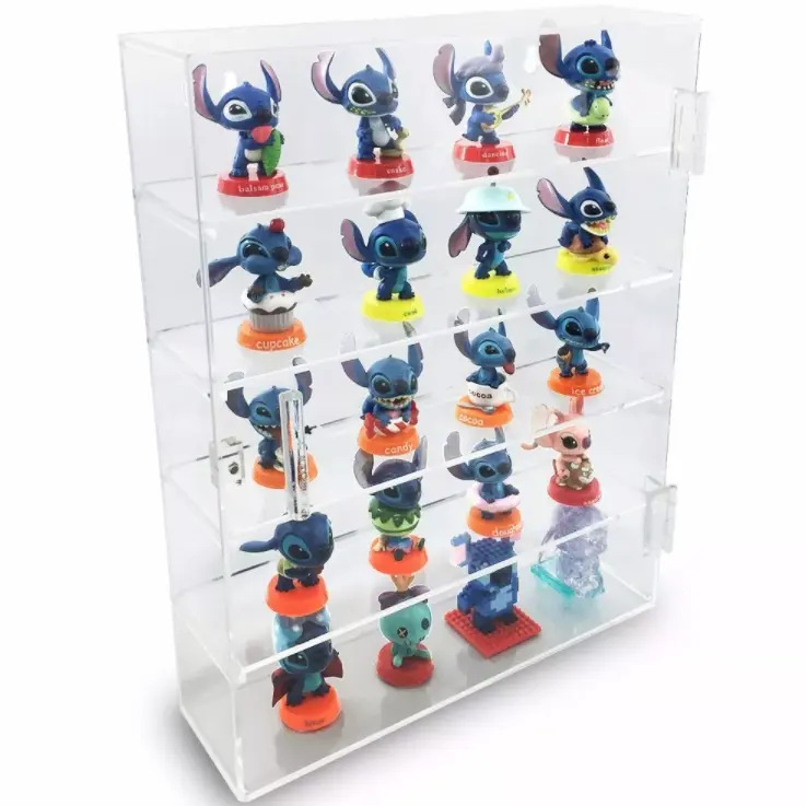 フィギュアケース 透明四段壁掛け式小型フィギュアケース