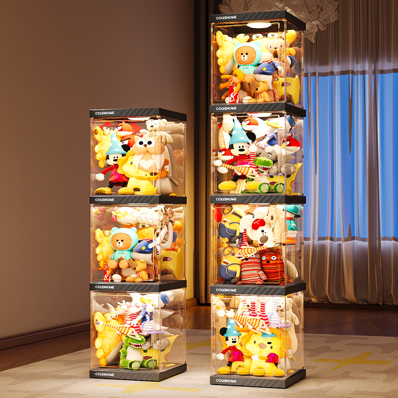 フィギュアケース 積み重ね透明ぬいぐるみ収納ケース