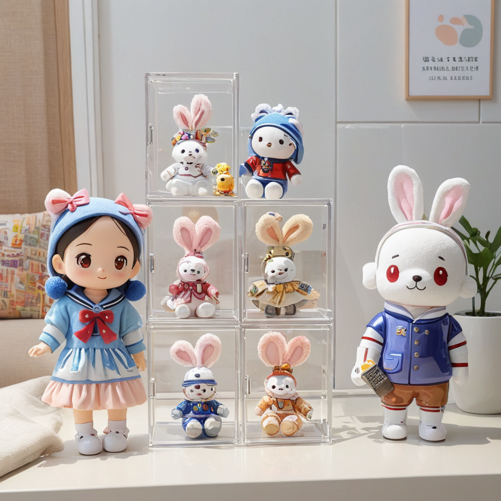 フィギュアケース 積み重ね可能な透明ぬいぐるみ保護ケース
