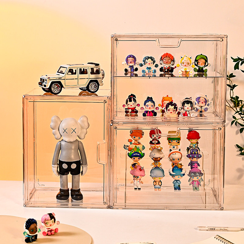 フィギュアケース 透明アクリル製三段重ね式フィギュアケース
