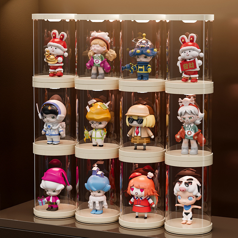 フィギュアケース 円筒型透明個別展示　小型