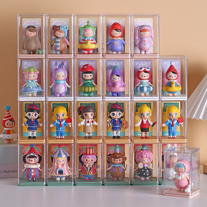 透明防塵蓋付き小型フィギュアケース