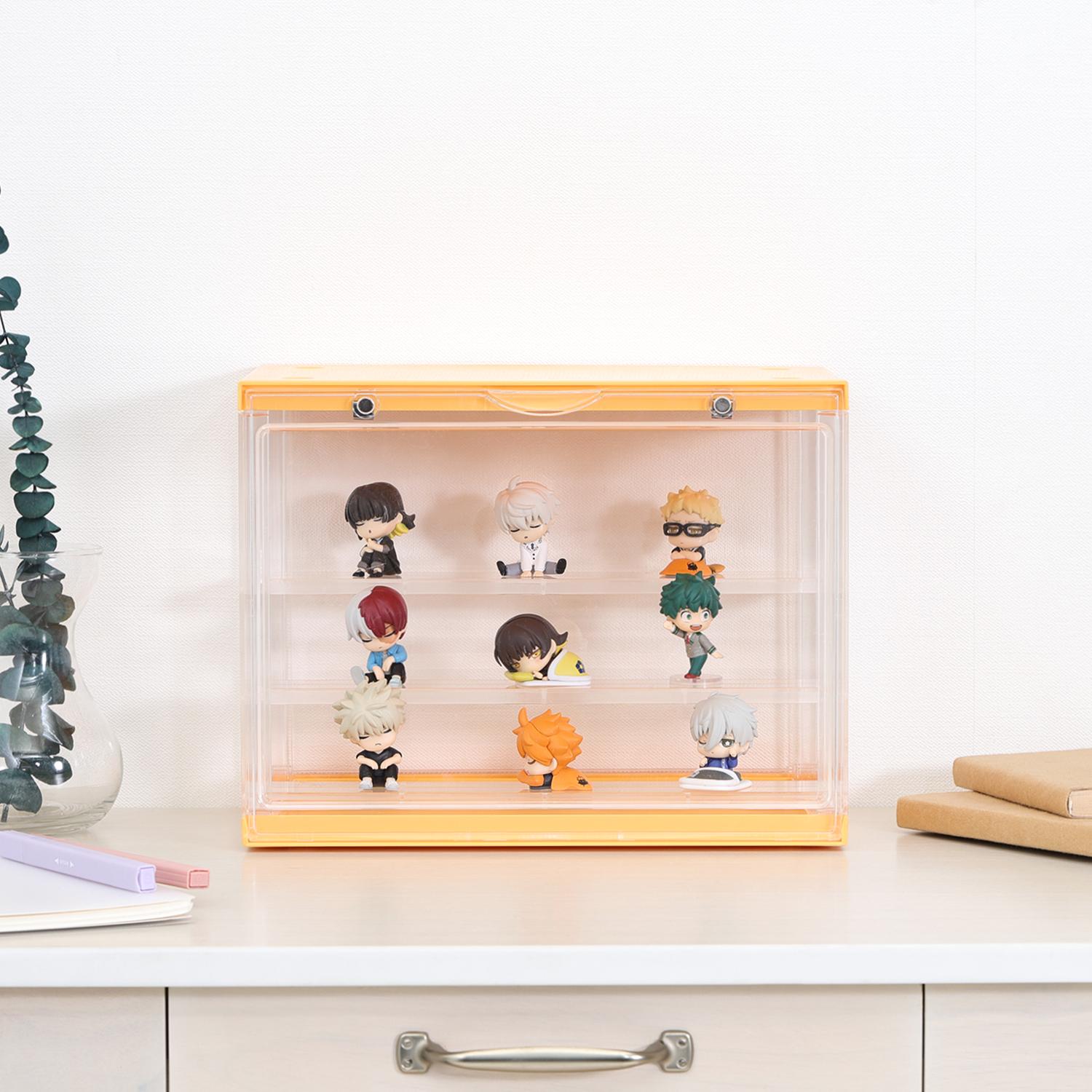 フィギュアケース 小型 コレクションケース 黄金色 フィギュア収納棚