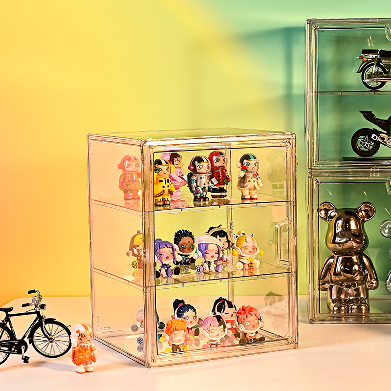 フィギュアケース 積み重ね自在の透明コレクションケース