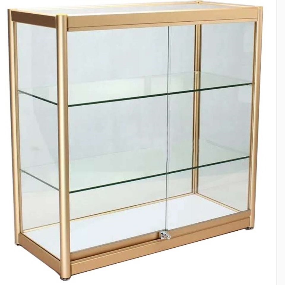 フィギュアケース 三段ガラス棚大型鍵付き