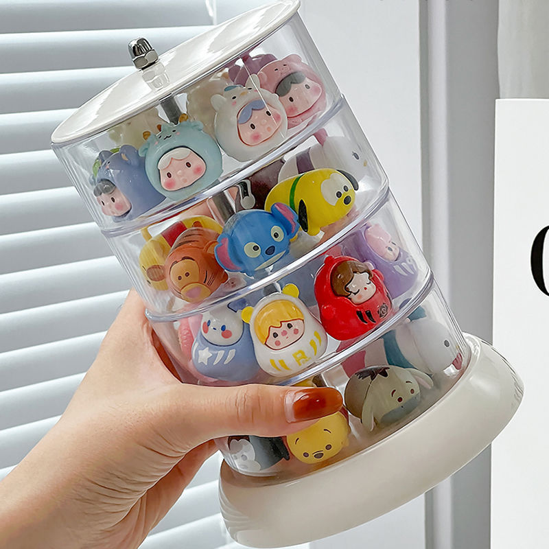 フィギュアケース 回転式多段階層小型フィギュア収納ケース