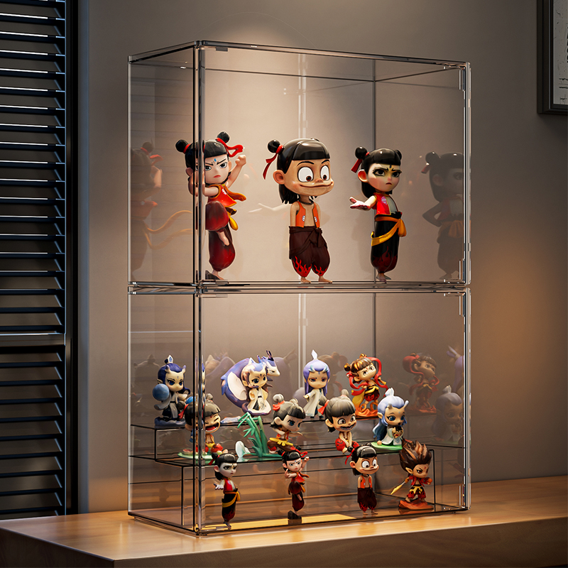 フィギュアケース 透明二段棚コレクションケース