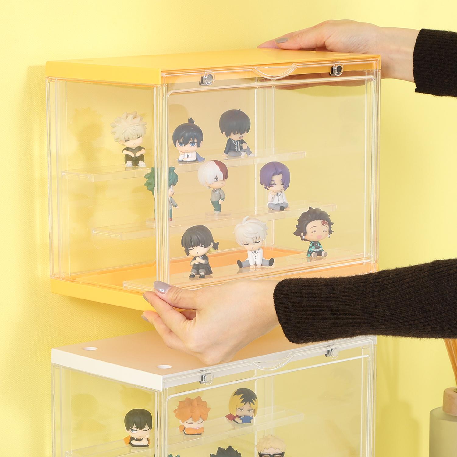 フィギュアケース 小型 コレクションケース 黄金色 フィギュア収納棚