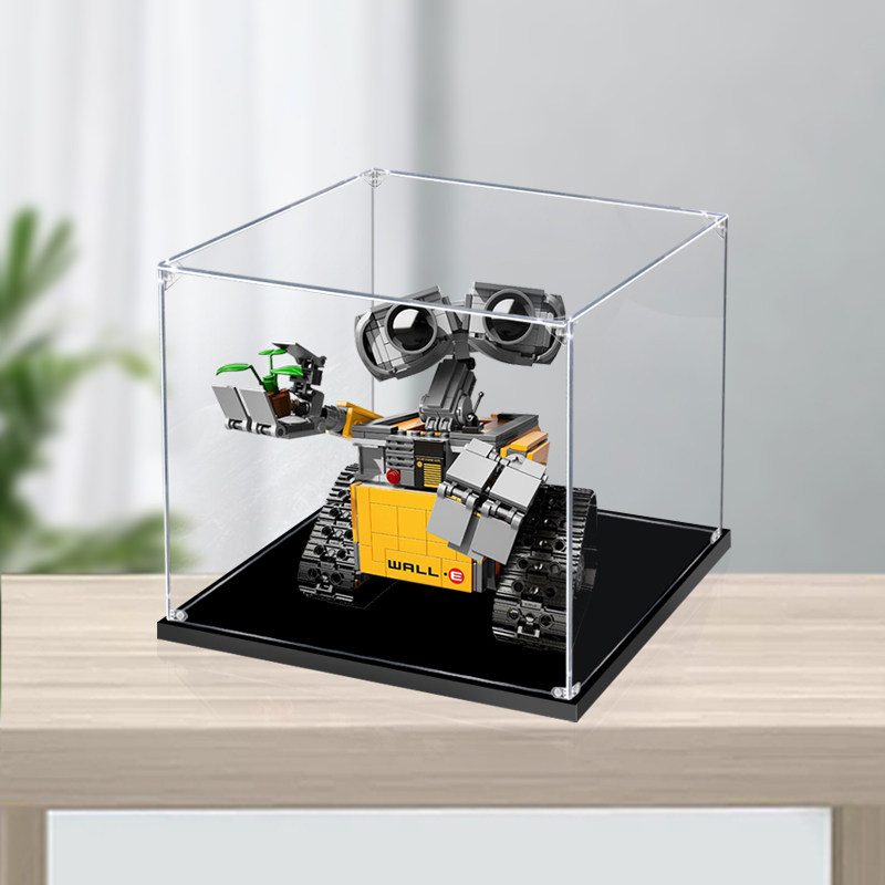 透明アクリル卓上フィギュアケース木製台座付き