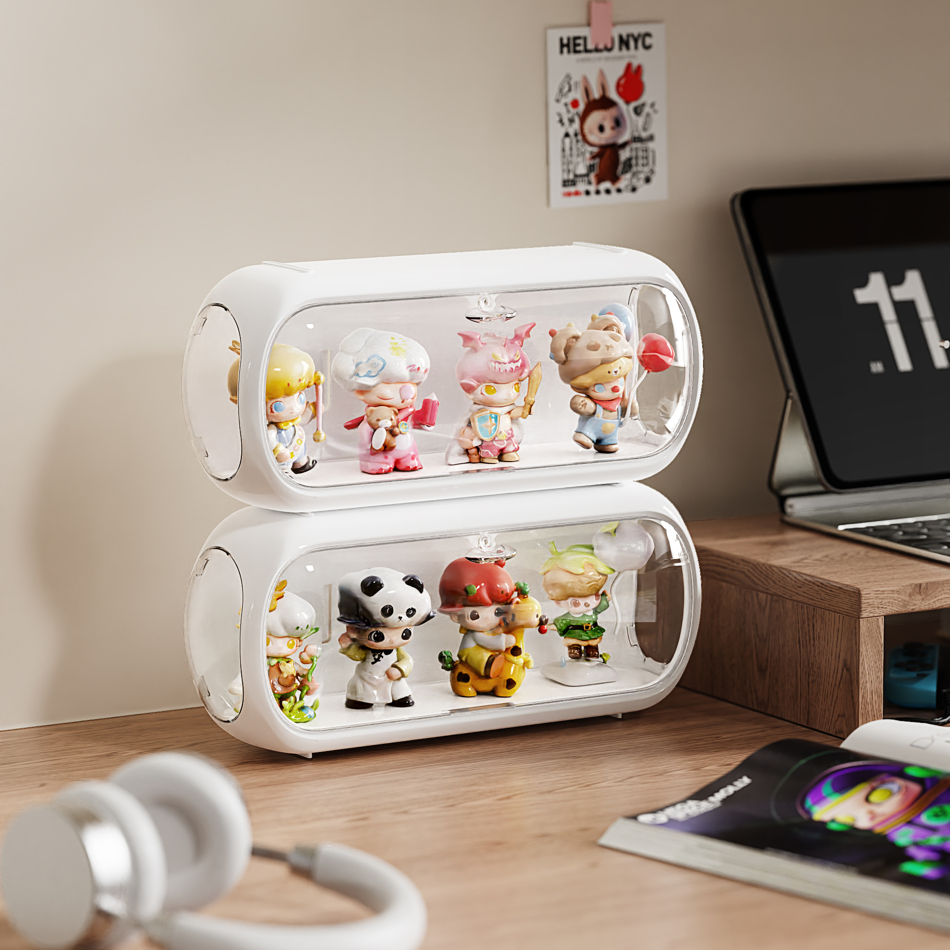 フィギュアケース 壁掛け式透明カプセル型小物収納ケース 小型