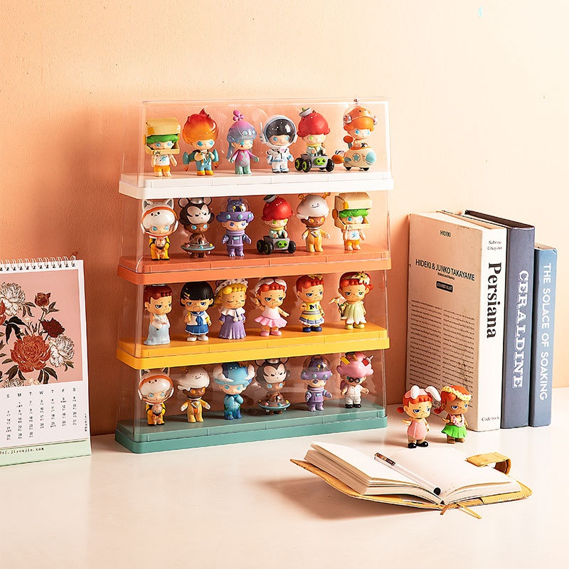 フィギュアケース 積み重ね可能な小型フィギュア収納棚