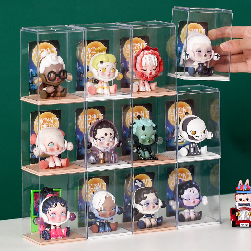 フィギュアケース 積み重ね可能な透明小型フィギュアケース