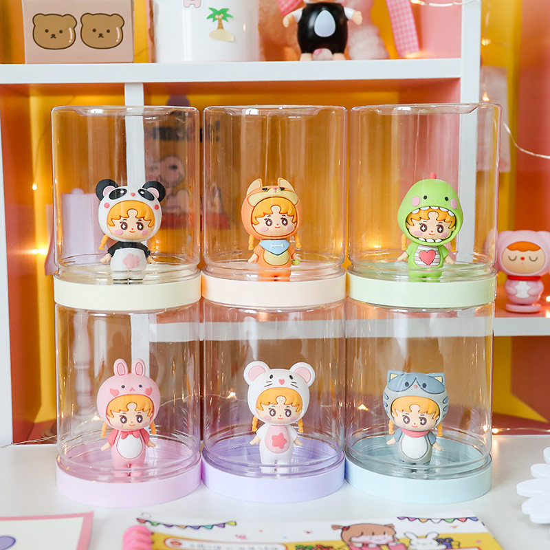 フィギュアケース 透明円筒型個別収納フィギュアケース小型