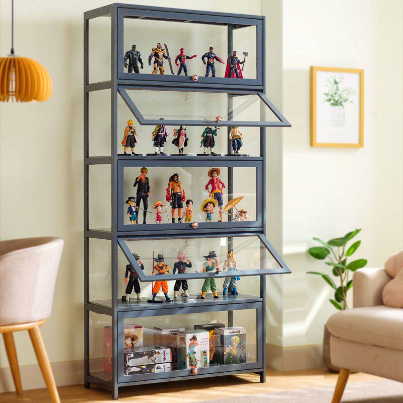 フィギュアケース 五段式照明付き大型収納棚