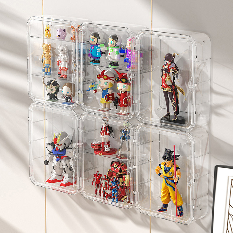  壁掛け対応透明アクリル小型フィギュアケース