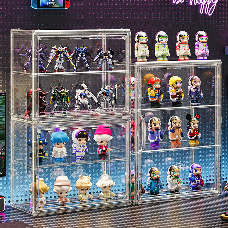 フィギュアケース 透明アクリル製組み立て式多段小型収納ケース
