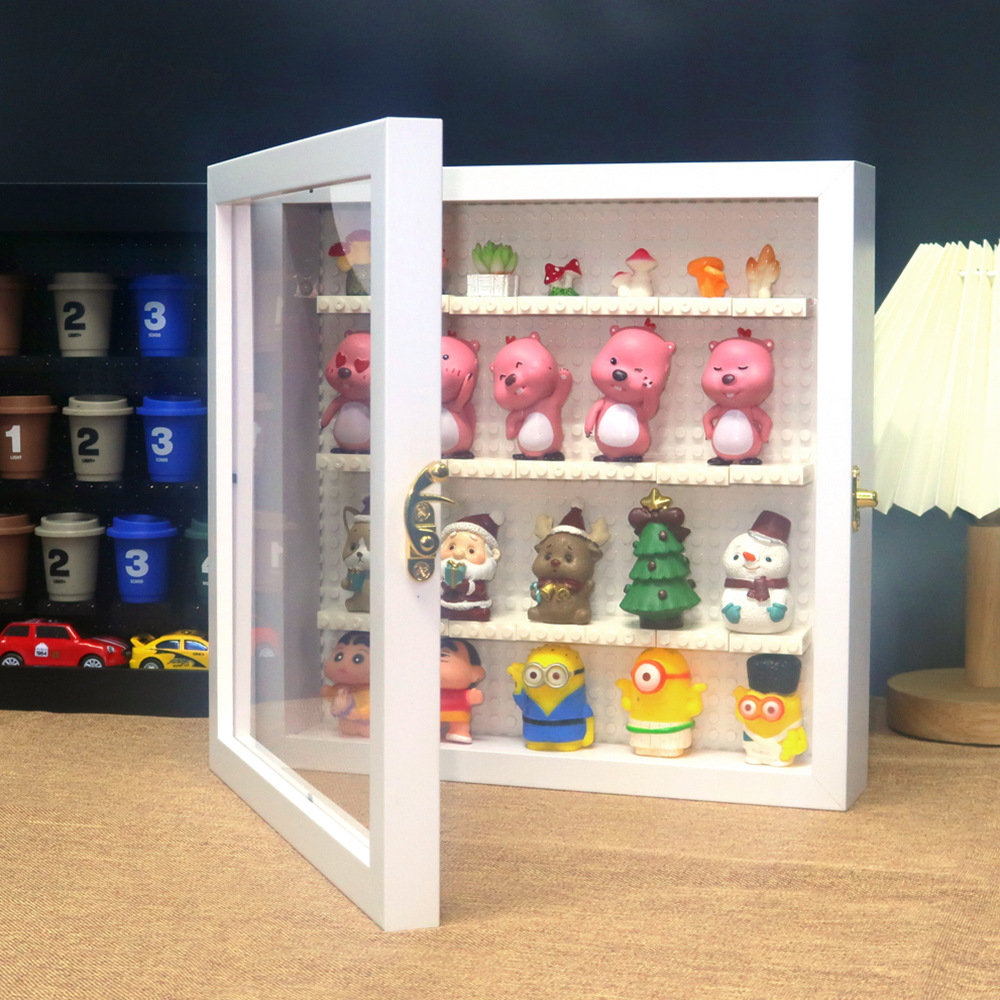 フィギュアケース 小型 透明扉付き四段棚小型展示収納ケース