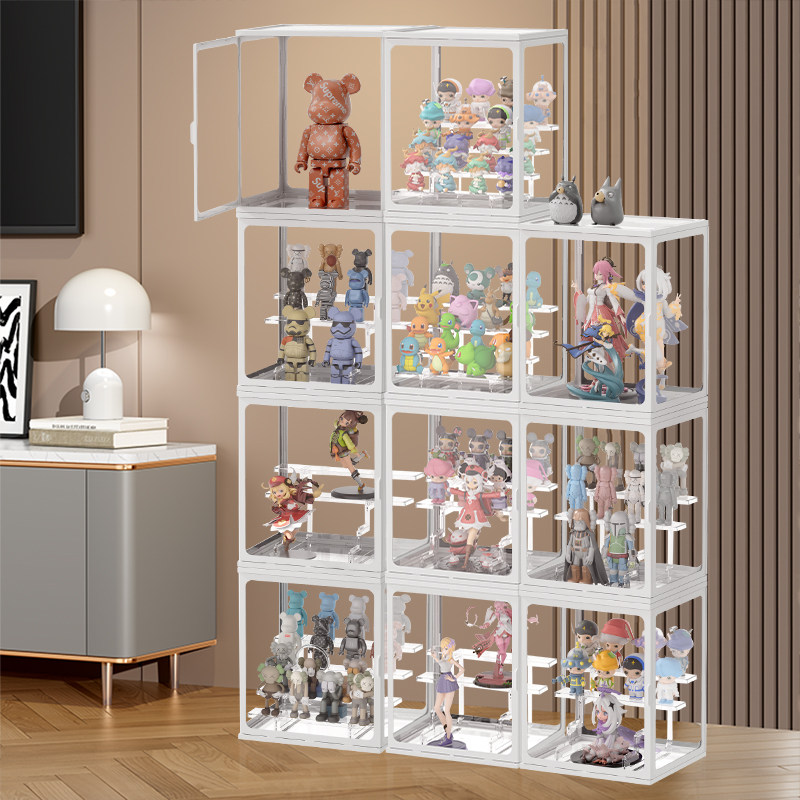 フィギュアケース 大型多段式透明扉付きフィギュア収納棚 大型