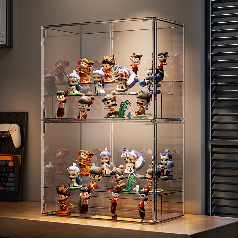 フィギュアケース 透明二段棚コレクションケース