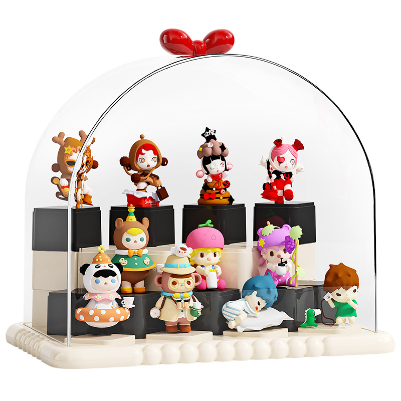 フィギュアケース 多段式透明ドーム型フィギュア展示収納棚