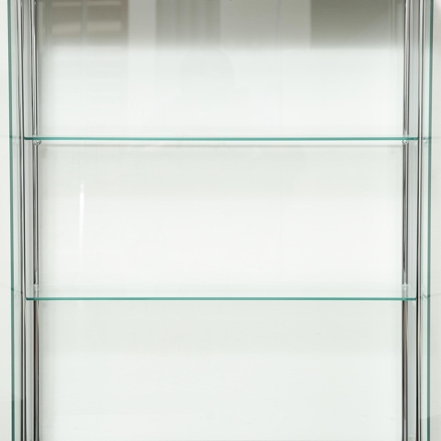 フィギュアケース 大型 ガラス展示棚三段幅広黒色フィギュア収納