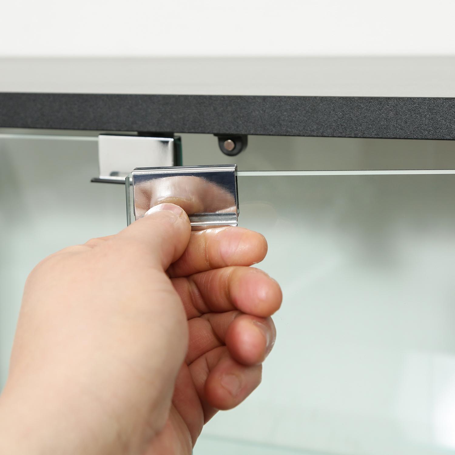 フィギュアケース 大型 ガラス展示棚三段幅広黒色フィギュア収納