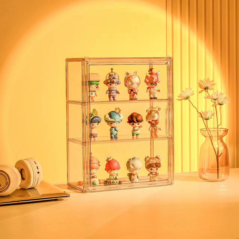 透明三段式卓上フィギュアケース小型