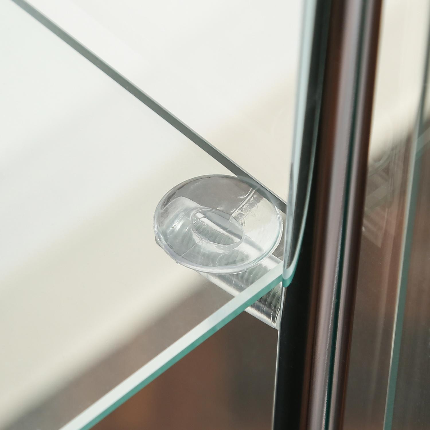 フィギュアケース 大型 ガラス展示棚三段幅広黒色フィギュア収納