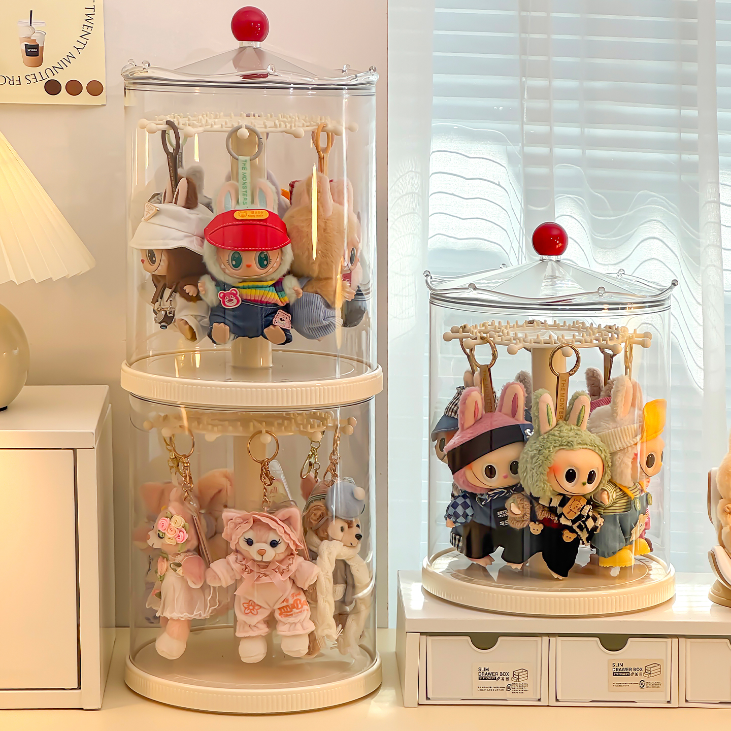 フィギュアケース 回転式メリーゴーラウンドぬいぐるみケース