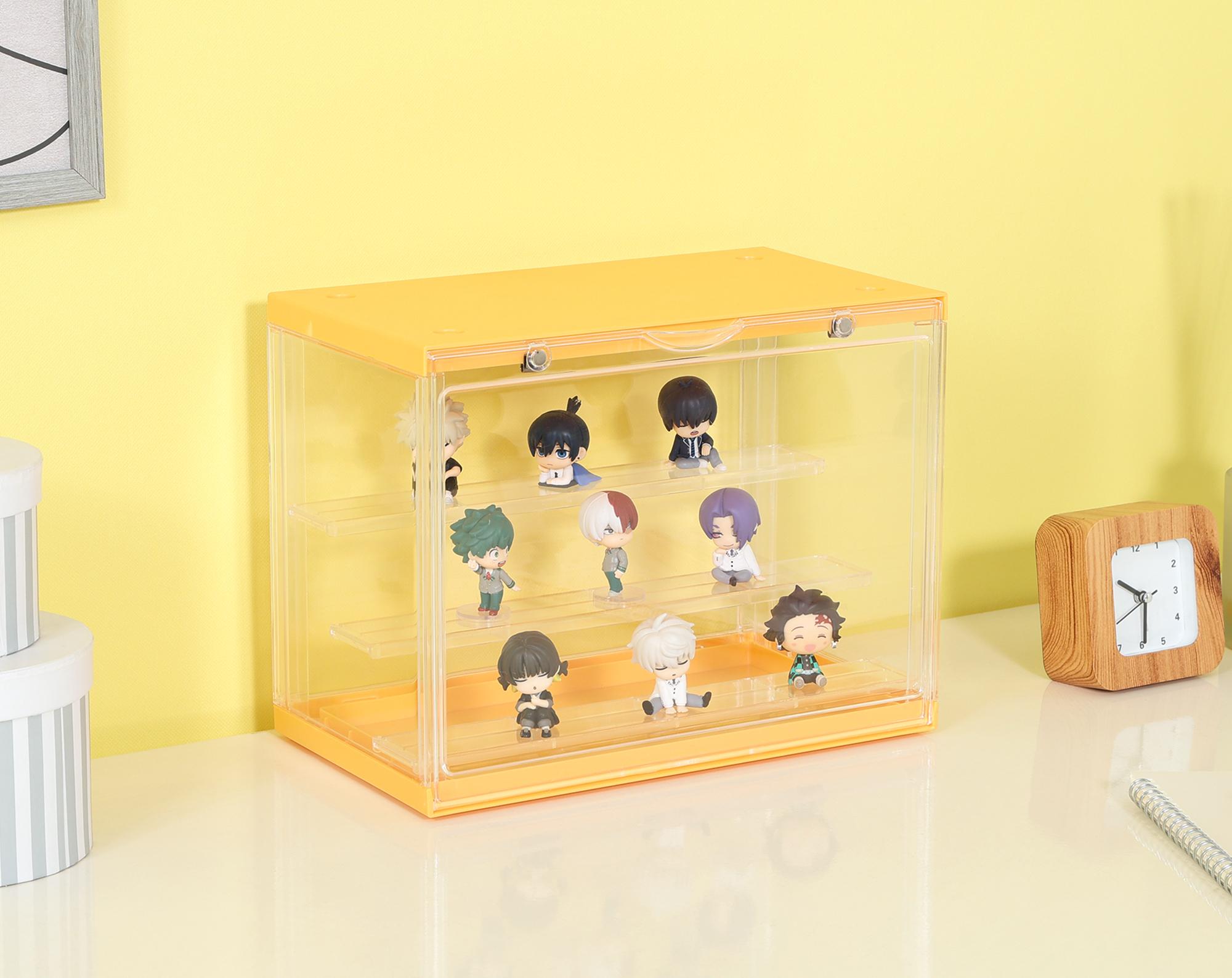 フィギュアケース 小型 コレクションケース 黄金色 フィギュア収納棚