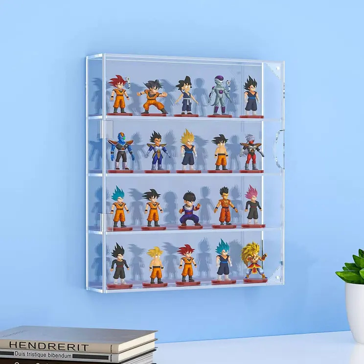フィギュアケース 透明四段壁掛け式小型フィギュアケース