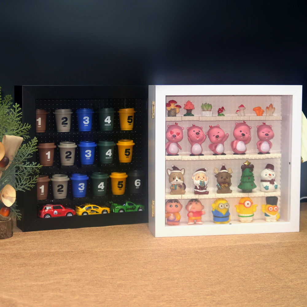 フィギュアケース 小型 透明扉付き四段棚小型展示収納ケース