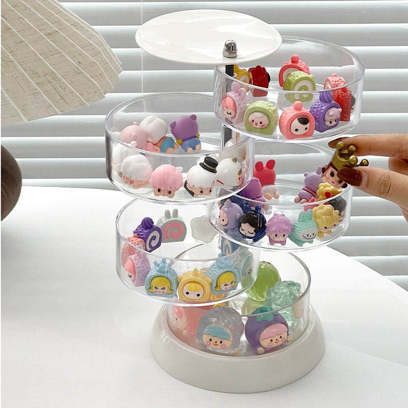 フィギュアケース 回転式多段階層小型フィギュア収納ケース