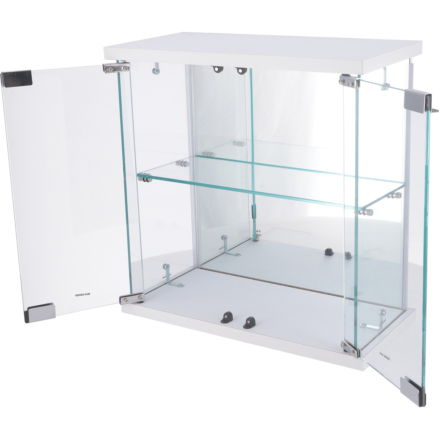 フィギュアケース 大型卓上ガラスフィギュアケース 白台座二段式