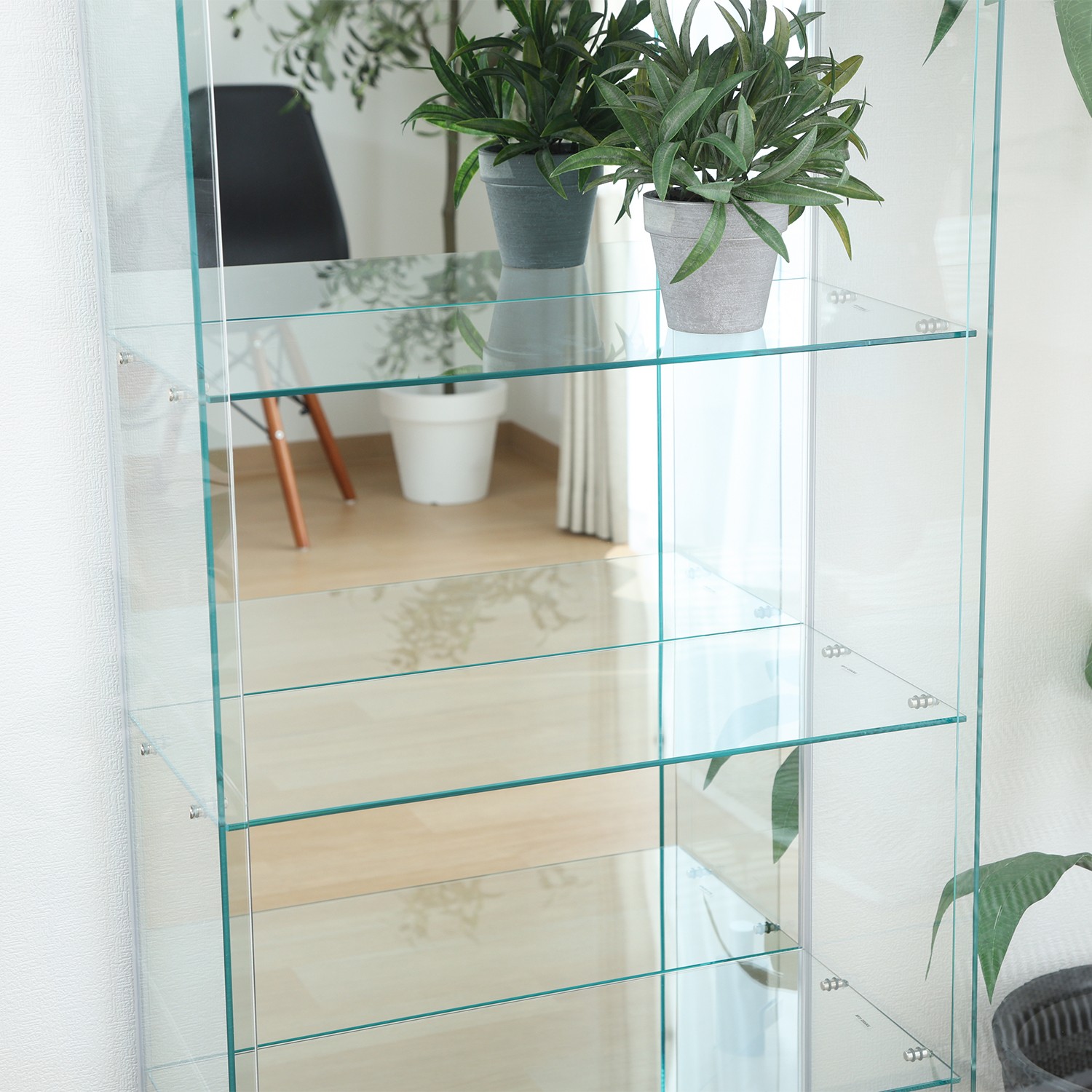 フィギュアケース 大型 ガラス製フギュアケースワイド黒