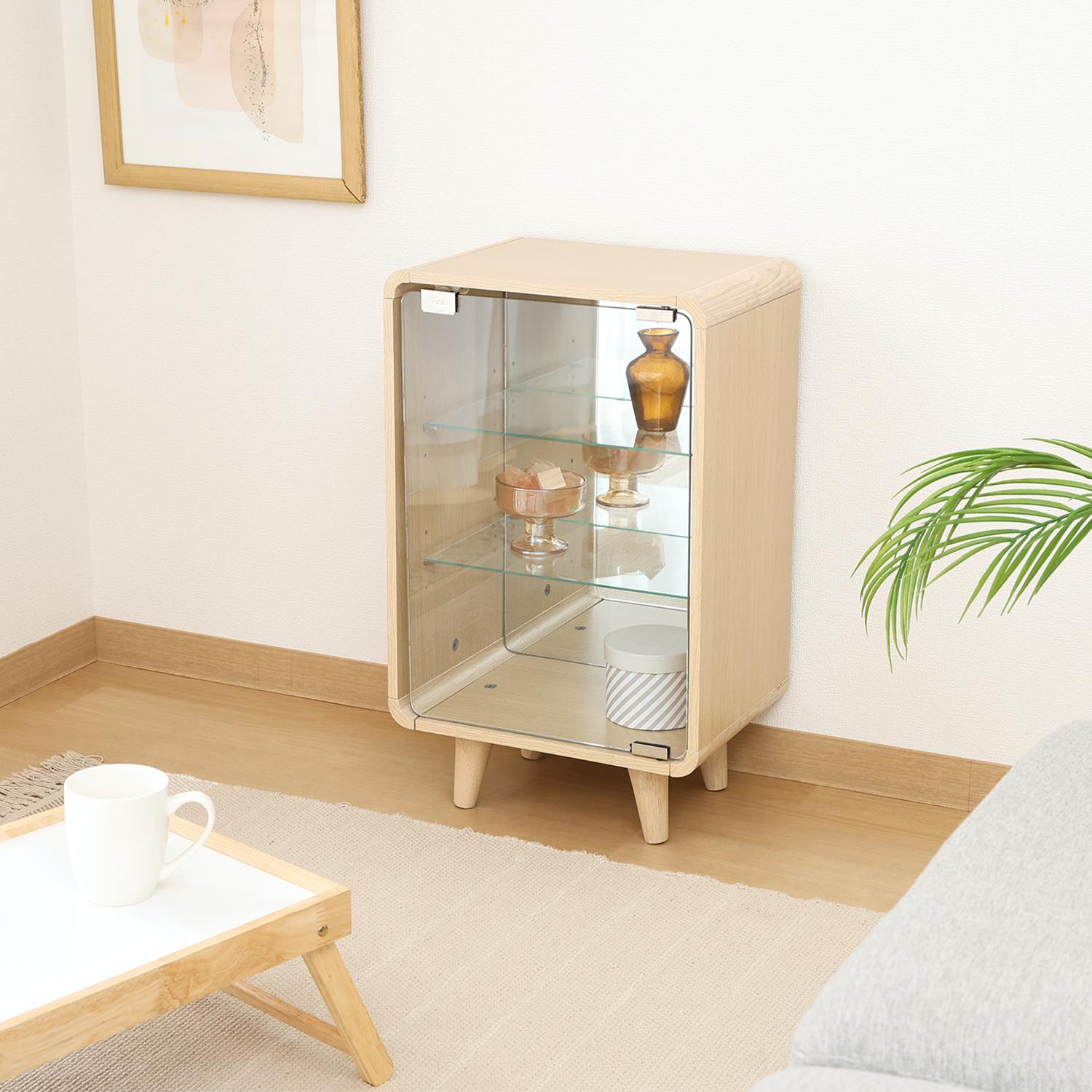 フィギュアケース 大型 木製コレクション棚クレール天然木調